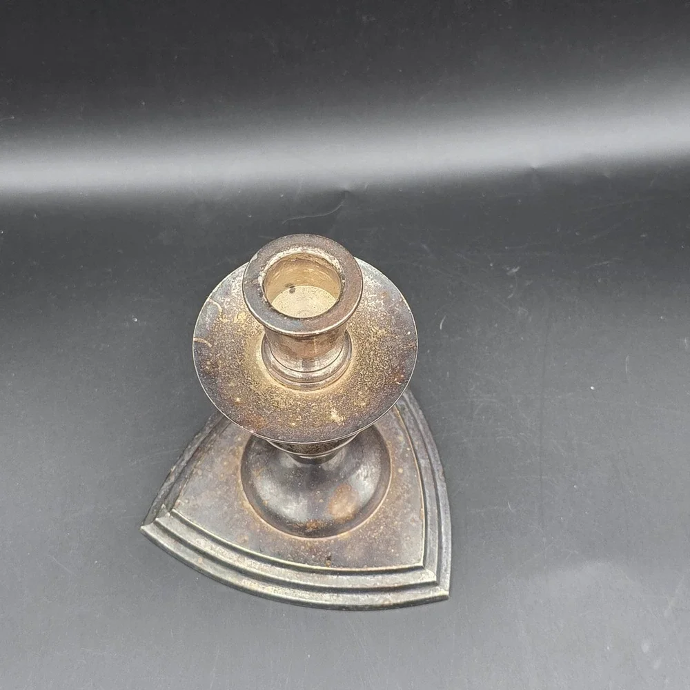 Towle Silver Plated Candlestick‎ Holder Triangle Base Home Decor Vintage